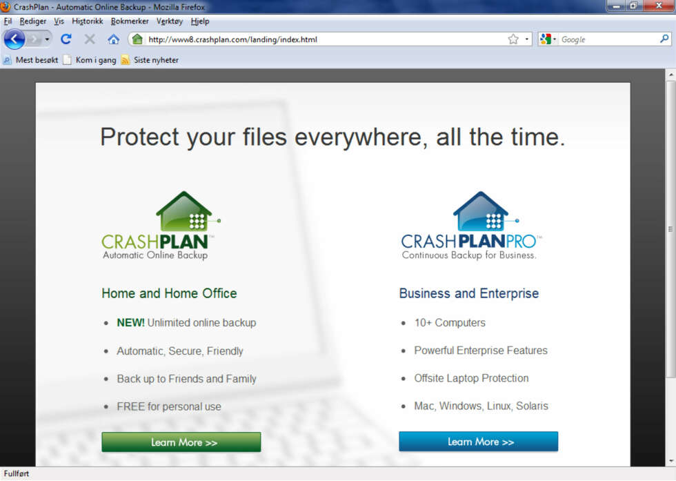 GRATIS: CrashPlan gjør det mulig for venner å lagre backup hos hverandre, med synkronisering over nettet, helt gratis. GRATIS: CrashPlan gjør det mulig for venner å lagre backup hos hverandre, med synkronisering over nettet, helt gratis.
