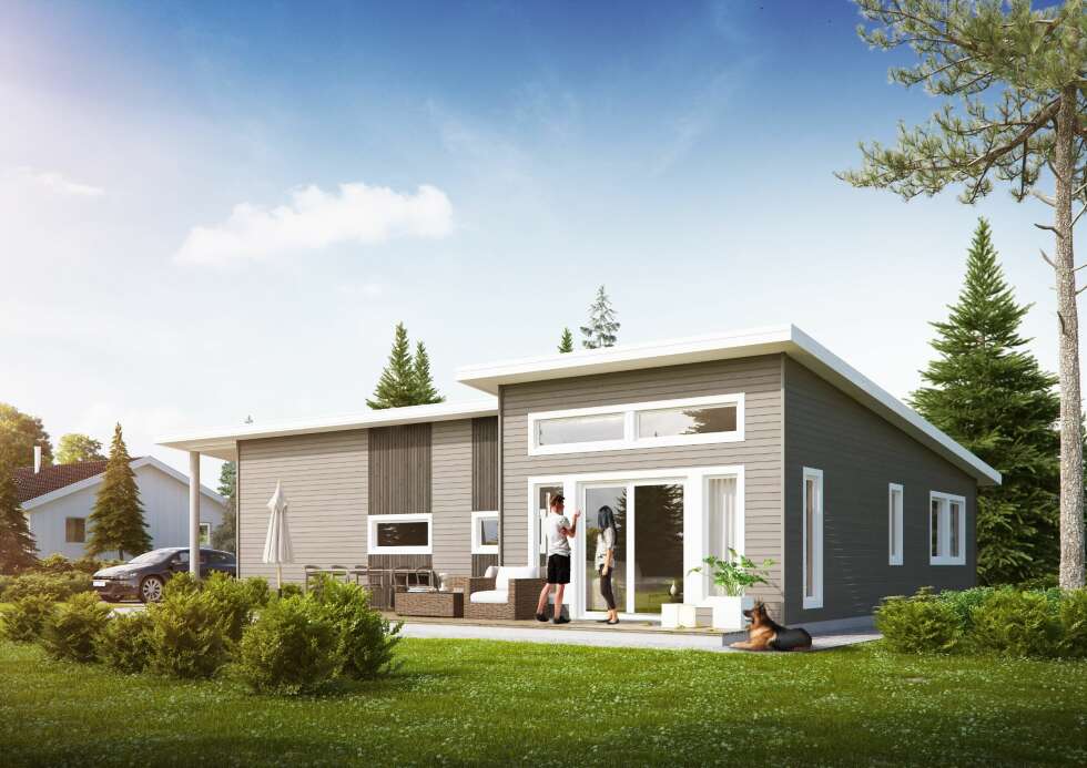 PÅ ETT PLAN: Huset Siri er fra Mesterhus og er bygd over ett plan. FOTO: Produsenten PÅ ETT PLAN: Huset Siri er fra Mesterhus og er bygd over ett plan. FOTO: Produsenten
