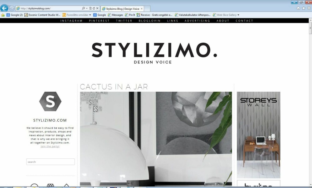KUL DESIGN: Nina Holst med bloggen Stylizimoblog har en blogg som tar seg visuelt sett bra ut. KUL DESIGN: Nina Holst med bloggen Stylizimoblog har en blogg som tar seg visuelt sett bra ut.