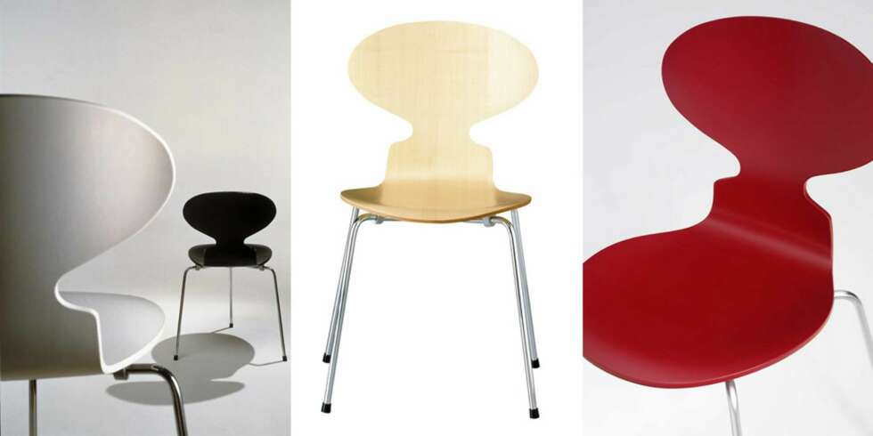 SPINKEL GIGANT: Den spinkle skallstolen er en av designhistoriens giganter. Stol 3100 ""Mauren"". Produsert fra 1952 av Fritz Hansen. Design ved Arne Jacobsen (1902-71). SPINKEL GIGANT: Den spinkle skallstolen er en av designhistoriens giganter. Stol 3100 ""Mauren"". Produsert fra 1952 av Fritz Hansen. Design ved Arne Jacobsen (1902-71).