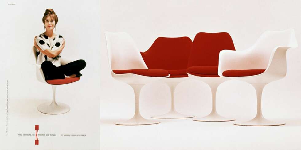 TIDLØSE TULIPANER: Den tulipanformede stolen ble ikke helt som Eero Saarinen planla, men likevel mer populær enn han kunne forestille seg. Stol Tulip, Modell 150 og 151. Produsert fra 1956 av Knoll. Designer: Eero Saarinen. TIDLØSE TULIPANER: Den tulipanformede stolen ble ikke helt som Eero Saarinen planla, men likevel mer populær enn han kunne forestille seg. Stol Tulip, Modell 150 og 151. Produsert fra 1956 av Knoll. Designer: Eero Saarinen.