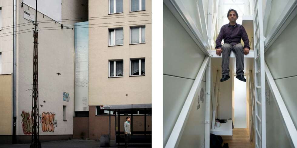 GOD UTNYTTELSE AV PLASS: Det tynne huset er presset inn i en ledig glippe mellom to bygninger. GOD UTNYTTELSE AV PLASS: Det tynne huset er presset inn i en ledig glippe mellom to bygninger.