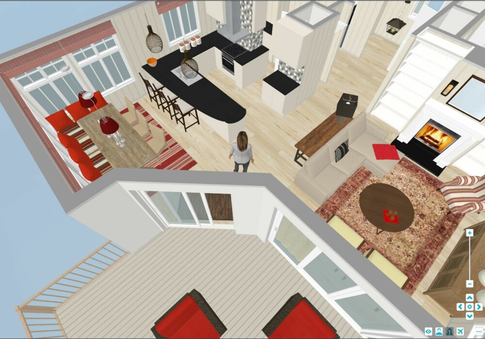 3D-VISNING: Med RoomSketchers 3D-visning kan du gå rundt i rommene og se om innredningen blir slik du ønsker. 3D-VISNING: Med RoomSketchers 3D-visning kan du gå rundt i rommene og se om innredningen blir slik du ønsker.