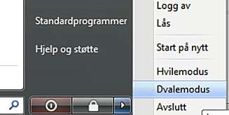 LA DEN SOVE: Å sette i maskinen i hvile- eller dvalemodus sparer maskinen for slitasje og reduserer strømregningen. Slik ser menyen ut i Windows Vista. LA DEN SOVE: Å sette i maskinen i hvile- eller dvalemodus sparer maskinen for slitasje og reduserer strømregningen. Slik ser menyen ut i Windows Vista.