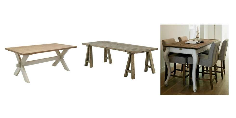 RUSTIKT: Bord i rustikk stil fra Bohus kr 3999, Living kr 5995, Riviera Maison kr 11234 RUSTIKT: Bord i rustikk stil fra Bohus kr 3999, Living kr 5995, Riviera Maison kr 11234