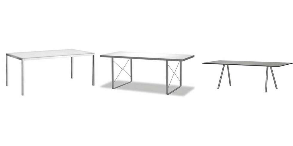 MINIMALISTISK: Fra venstre: Ikea kr 1995, Bolia kr 6499, Vitra kr 38966 MINIMALISTISK: Fra venstre: Ikea kr 1995, Bolia kr 6499, Vitra kr 38966
