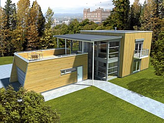 Terrasse over garasje. "Stavanger" er en en tøff kompaktbolig med arealeffektive løsninger. Pris 2,4 mill kr /172 kvm. Arkitekt Eyolf Angell-Eriksen Terrasse over garasje. "Stavanger" er en en tøff kompaktbolig med arealeffektive løsninger. Pris 2,4 mill kr /172 kvm. Arkitekt Eyolf Angell-Eriksen