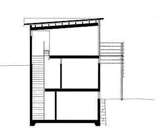 SNITT: Snitt av huset. SNITT: Snitt av huset.