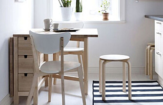 SMARTE MØBLER: På et lite kjøkken vil det kunne hjelpe med et bord som kan slås sammen. SMARTE MØBLER: På et lite kjøkken vil det kunne hjelpe med et bord som kan slås sammen.