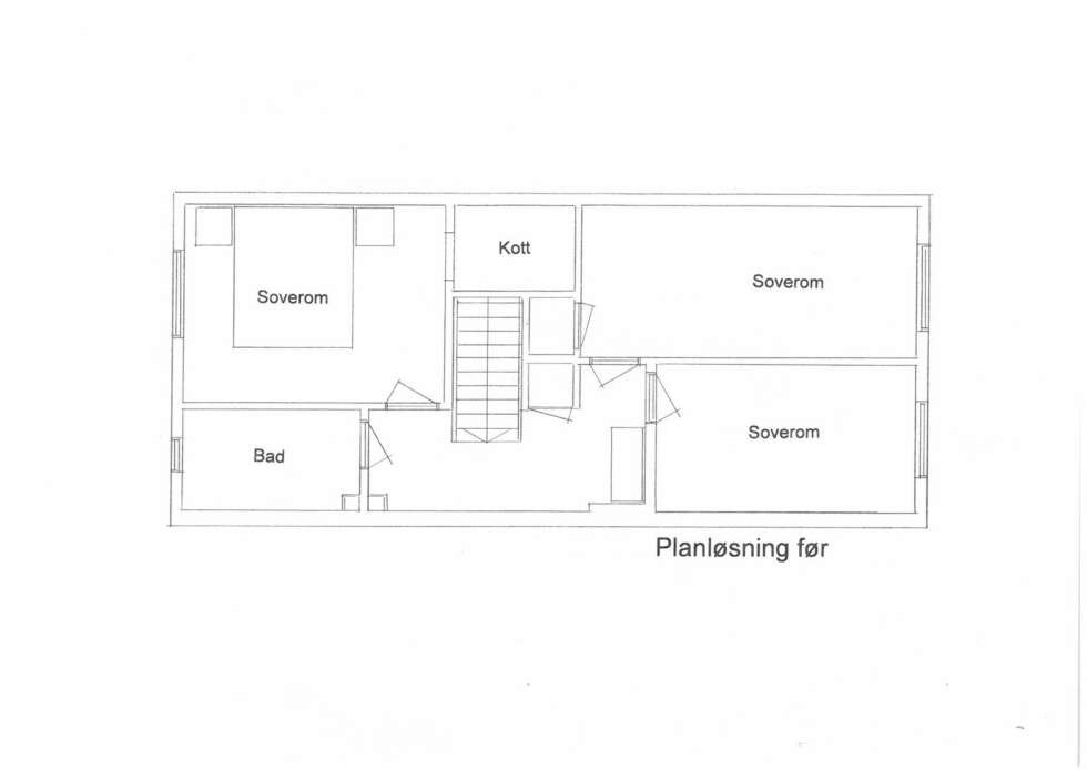 SLIK VAR DET: Plantegning før. SLIK VAR DET: Plantegning før.