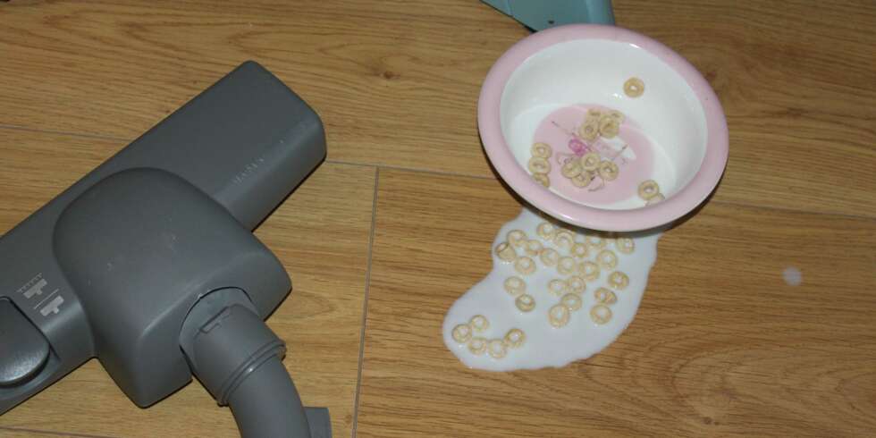 IKKE SMART: Støvsugeren din tåler minimalt med væske, så dette bør du fjerne med klut og mopp. FOTO: Trine Jensen IKKE SMART: Støvsugeren din tåler minimalt med væske, så dette bør du fjerne med klut og mopp. FOTO: Trine Jensen