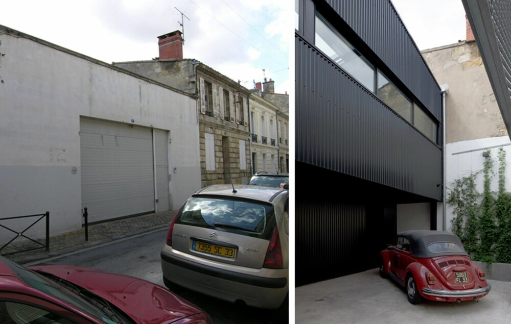 GAMMELT OG NYTT: Den gamle fasaden ut mot veien er bevart og på innsiden ligger fasaden til det nye huset. Området imellom fungerer om gårdsplass og parkering. GAMMELT OG NYTT: Den gamle fasaden ut mot veien er bevart og på innsiden ligger fasaden til det nye huset. Området imellom fungerer om gårdsplass og parkering.