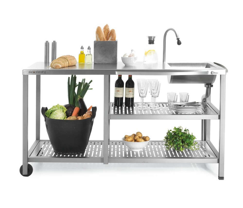 BASIC WATER: Dette kommer i rustfritt stål og produseres av Outstanding og selges på Spacenteret. Integrert vask med blandebatteri. Pris: kr 11 196 pluss frakt, spacenteret.no BASIC WATER: Dette kommer i rustfritt stål og produseres av Outstanding og selges på Spacenteret. Integrert vask med blandebatteri. Pris: kr 11 196 pluss frakt, spacenteret.no