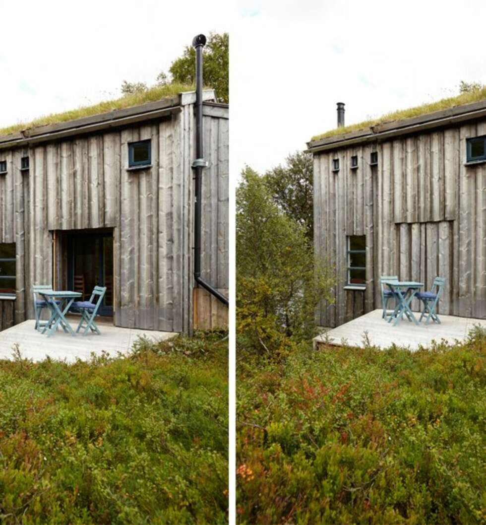 INNEBYGGET TERRASSE:
Annekset har innebygget terrasse med lemdører. Disse åpnes innover, og dermed trenger de ikke alltid å måke vekk snøen. Foto: Per Erik Jæger INNEBYGGET TERRASSE:
Annekset har innebygget terrasse med lemdører. Disse åpnes innover, og dermed trenger de ikke alltid å måke vekk snøen. Foto: Per Erik Jæger