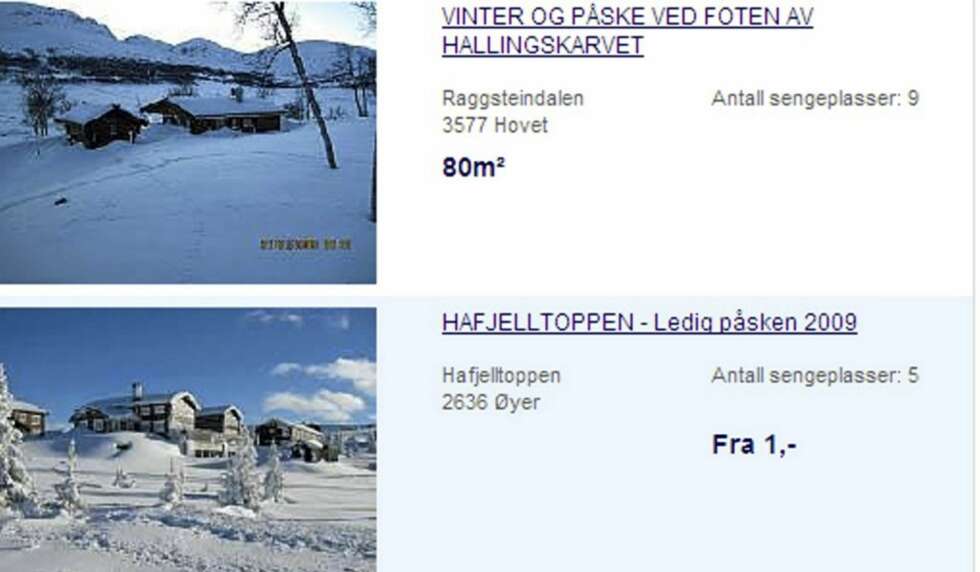 LEDIG: Det er mange ledige hytter i påsken. LEDIG: Det er mange ledige hytter i påsken.