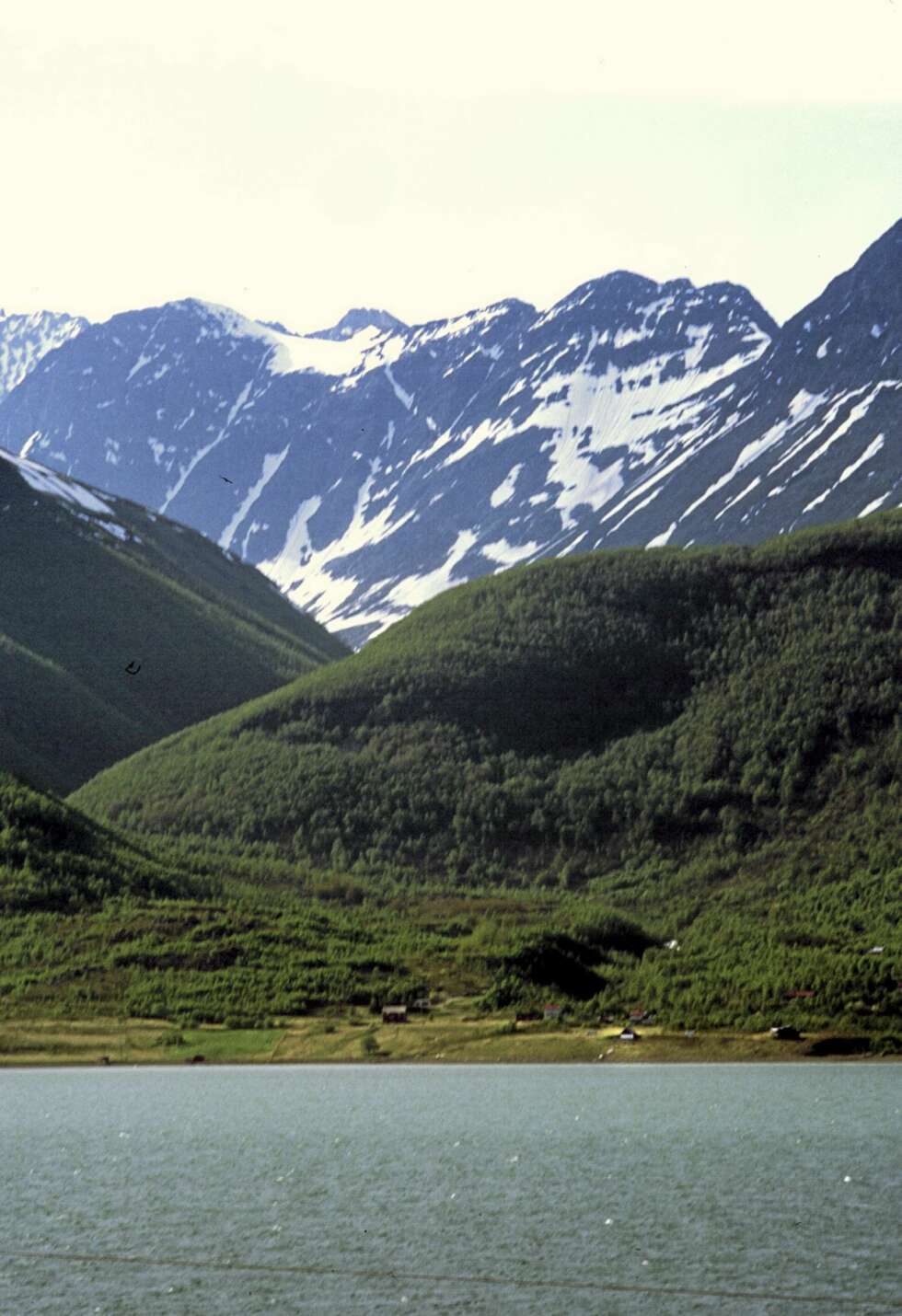 USYNLIG PÅ AVSTAND: Fra den andre siden av fjorden ser du Roggeloukta-hytta bare som en liten prikk i terrenget. USYNLIG PÅ AVSTAND: Fra den andre siden av fjorden ser du Roggeloukta-hytta bare som en liten prikk i terrenget.