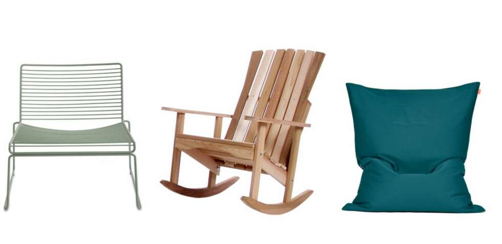 MIKS: Hee lounge chair fra Hay, kr 1799, lunehjem.no, Adirondack gyngestol i sedertre, kr 4499, Bolina, og sekkestol, 100 x 130 cm,
kr 3895, skagerak-denmark.dk. MIKS: Hee lounge chair fra Hay, kr 1799, lunehjem.no, Adirondack gyngestol i sedertre, kr 4499, Bolina, og sekkestol, 100 x 130 cm,
kr 3895, skagerak-denmark.dk.
