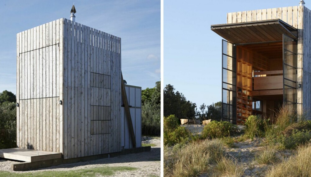 Lekent: Hytta er tegnet av arkitektfirmaet Crosson Clarke Carnachan Architects og er en moderne versjon av eldre sjøhytter på New Zealand. Lekent: Hytta er tegnet av arkitektfirmaet Crosson Clarke Carnachan Architects og er en moderne versjon av eldre sjøhytter på New Zealand.