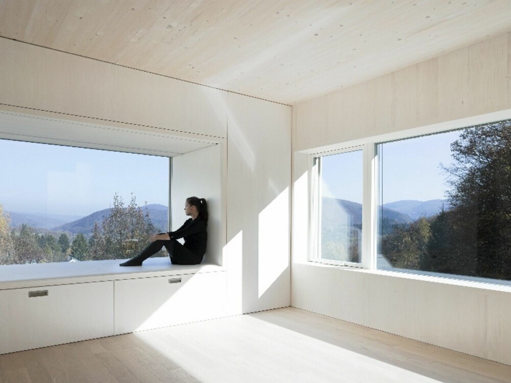 FRI SIKT: Her ser du hvor åpent mot naturen dette huset er laget. FRI SIKT: Her ser du hvor åpent mot naturen dette huset er laget.