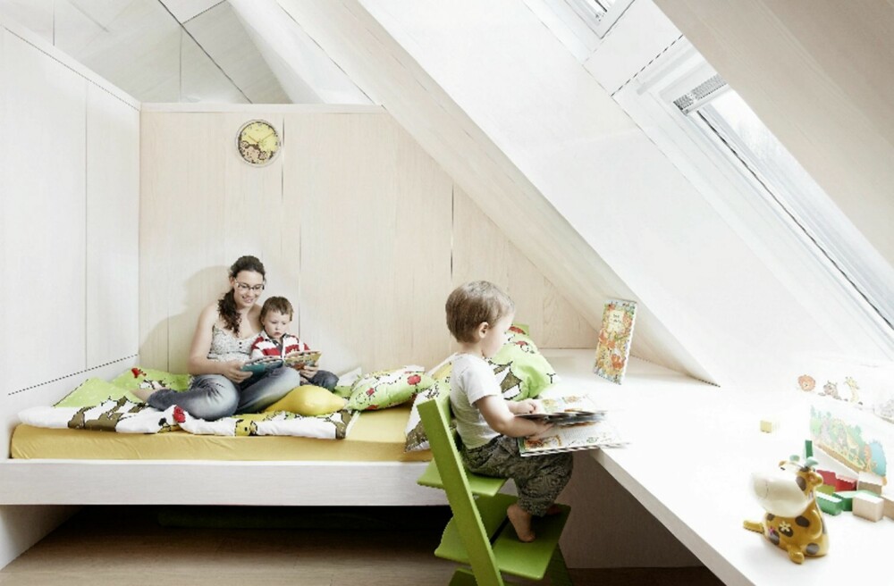ARKITEKTENS TRYGGE GREP: Aktivhuset for aktive barn har rom med veggfast innredning. ARKITEKTENS TRYGGE GREP: Aktivhuset for aktive barn har rom med veggfast innredning.