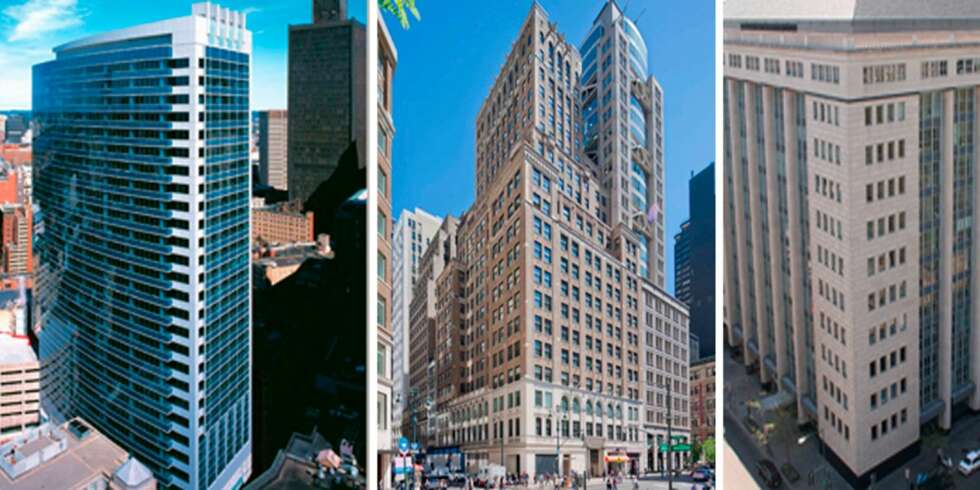 OLJEPENGER: Statens pensjonsfond utland har kjøpt seg inn i verdens største eiendomsmarked, USA. Eiendommen i Boston (til venstre) er lokalisert på 33 Arch Street. I Washington D.C. har de kjøpt to enorme bygg. Bildet (til høyre) viser Pennsylvania 1300 I Street. I New York City har fondet kjøpt blant annet i 475 Fifth Avenue (bilde i midten). OLJEPENGER: Statens pensjonsfond utland har kjøpt seg inn i verdens største eiendomsmarked, USA. Eiendommen i Boston (til venstre) er lokalisert på 33 Arch Street. I Washington D.C. har de kjøpt to enorme bygg. Bildet (til høyre) viser Pennsylvania 1300 I Street. I New York City har fondet kjøpt blant annet i 475 Fifth Avenue (bilde i midten).