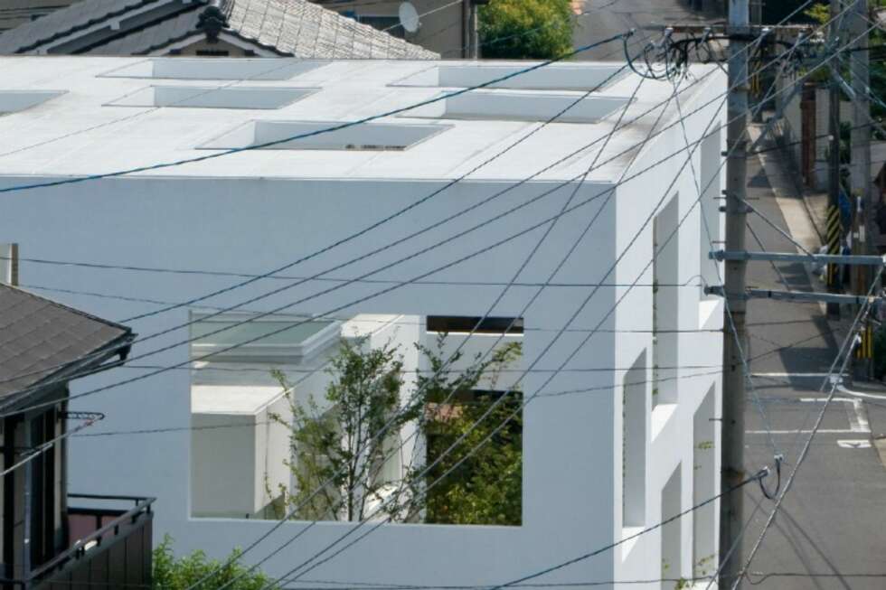 INNE-HAGE: Trærne er plantet inne i huset. INNE-HAGE: Trærne er plantet inne i huset.