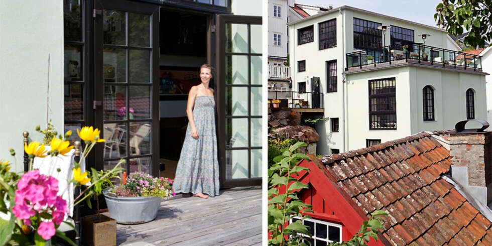 DRØMMEBOLIG: Store terrasser på begge sider av huset gjør at familien kan nyte utsikten over Grimstad havn hele døgnet. DRØMMEBOLIG: Store terrasser på begge sider av huset gjør at familien kan nyte utsikten over Grimstad havn hele døgnet.