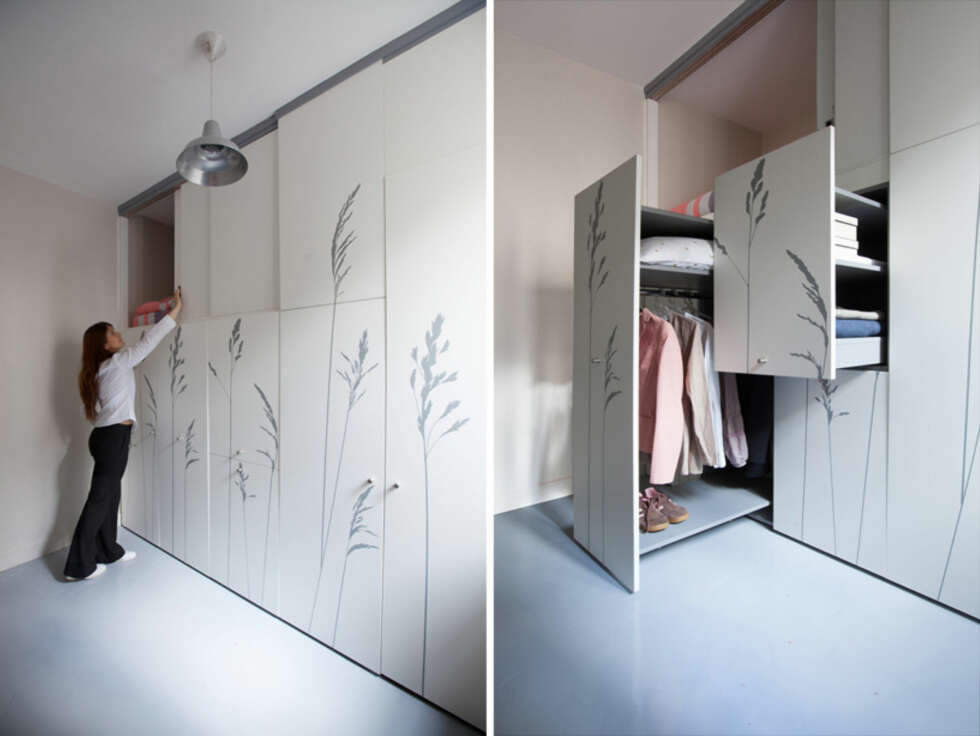 GARDEROBE: Sjekk hvordan man gjorde plass til klær i denne mikroskopiske leiligheten. GARDEROBE: Sjekk hvordan man gjorde plass til klær i denne mikroskopiske leiligheten.