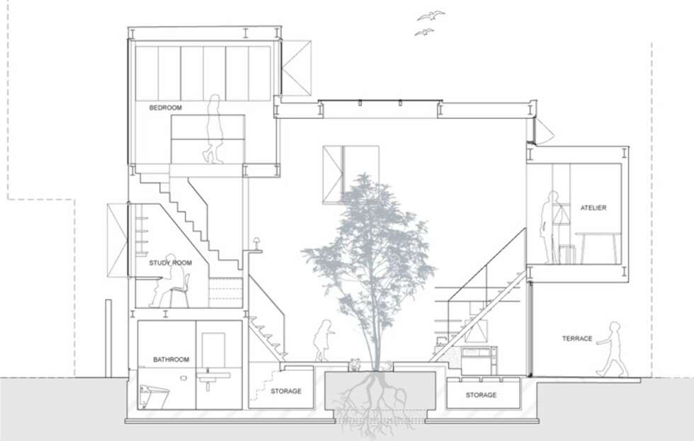 SLIK GJORDE DE: Dette er arkitektenes tegning av det lille huset. SLIK GJORDE DE: Dette er arkitektenes tegning av det lille huset.