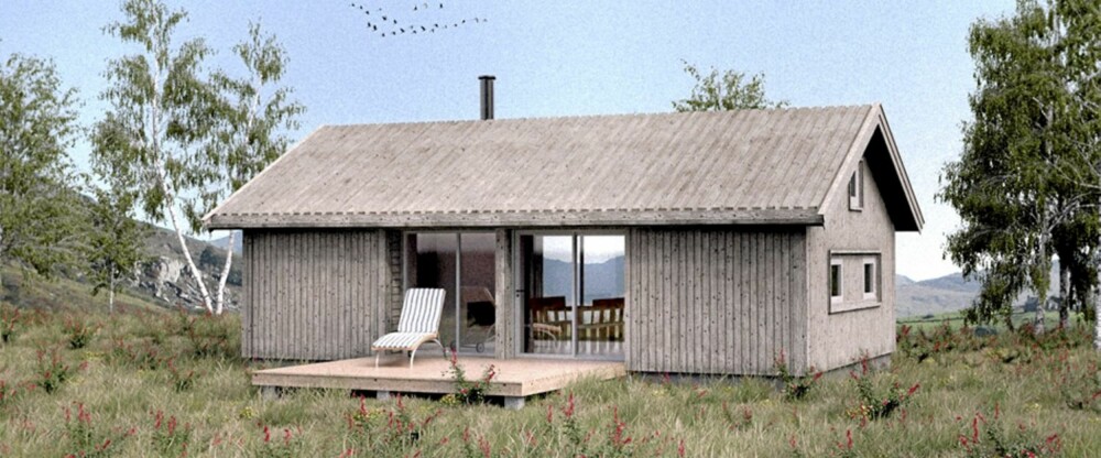 NØKTERN I NATUREN: Også de mindre modellene i Lysthus-serien har den karakteristiske, langsmale formen som gjør at hytta glir inn i terrenget. NØKTERN I NATUREN: Også de mindre modellene i Lysthus-serien har den karakteristiske, langsmale formen som gjør at hytta glir inn i terrenget.