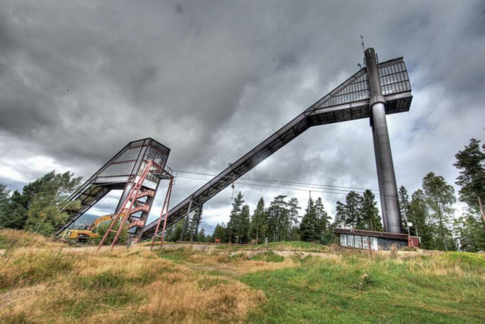 FALUN: Stål som ruster á la Grieghallen. Det har de beholdt og modernisert når de har laget en moderne hoppbakke. FALUN: Stål som ruster á la Grieghallen. Det har de beholdt og modernisert når de har laget en moderne hoppbakke.