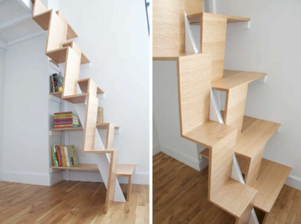 SPARER PLASS: Denne trappen tar ikke stor plass, men får deg fint opp til 2. etasje. SPARER PLASS: Denne trappen tar ikke stor plass, men får deg fint opp til 2. etasje.