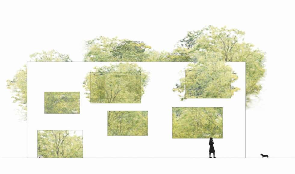 HAGE: I det ytterste rommet har arkitekten laget en hage. HAGE: I det ytterste rommet har arkitekten laget en hage.