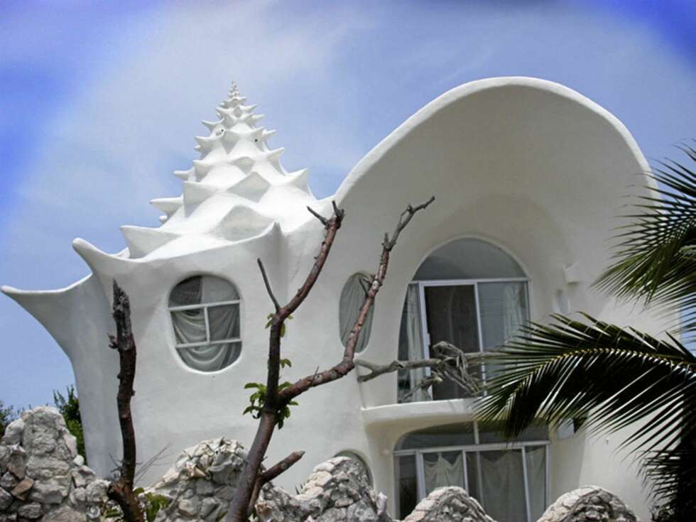 UVANLIG: The Conch Shell House er designet slik at det skal ligne en konkylie. UVANLIG: The Conch Shell House er designet slik at det skal ligne en konkylie.