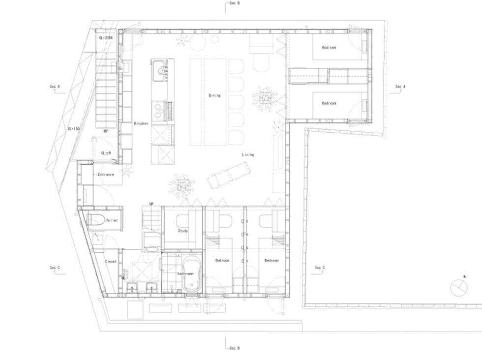 PLANTEGNING: Slik har arkitektene tegnet inn rommene i Daylight House. PLANTEGNING: Slik har arkitektene tegnet inn rommene i Daylight House.