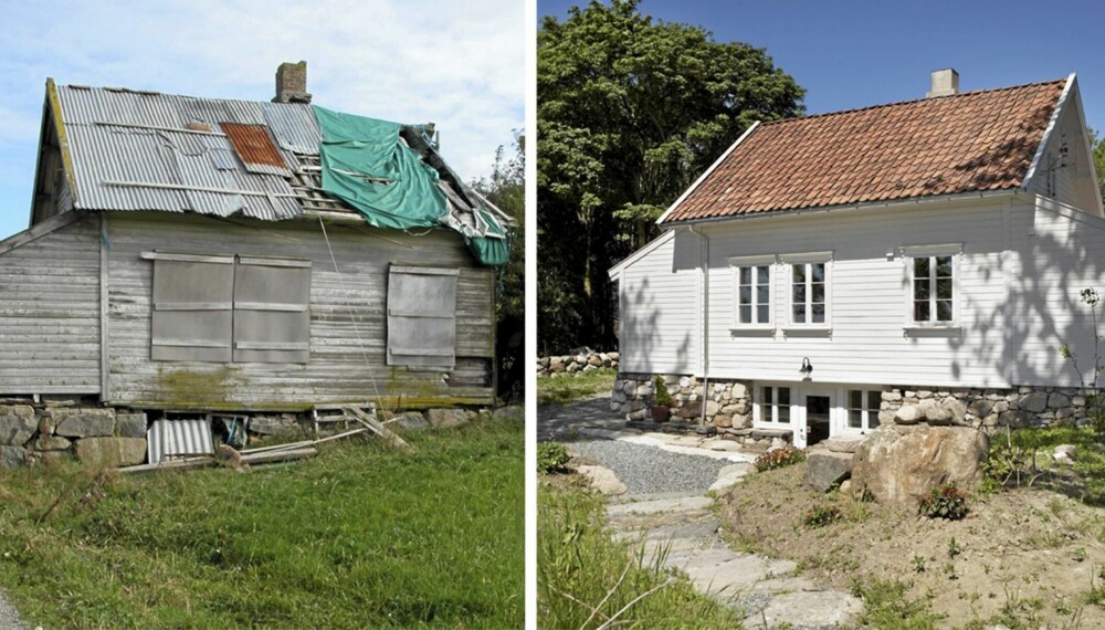 RESTAURERT FRA TOPP TIL TÅ. Slik så huset ut før det ble flyttet på rot. Eierne restaurerte det i samarbeid med sivilarkitekt MNAL Ole Serinius Trodahl. RESTAURERT FRA TOPP TIL TÅ. Slik så huset ut før det ble flyttet på rot. Eierne restaurerte det i samarbeid med sivilarkitekt MNAL Ole Serinius Trodahl.