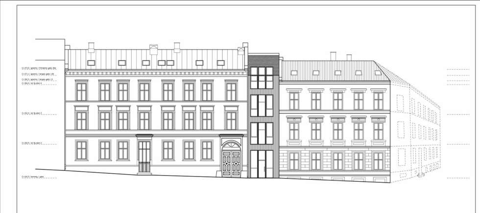 Tegning av enebolig i Langes gate i Oslo Tegning av enebolig i Langes gate i Oslo