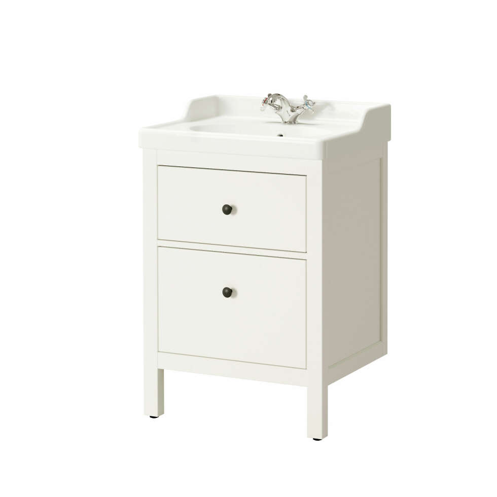 Til lite bad: Et koselig, lite servantskap med to skuffer som passer godt der plassen er liten. Den er en del av en serie med mange muligheter. 60 x 49 x 89 cm. Hemnes/Rättviken, kr 2095, Ikea.
Til lite bad: Et koselig, lite servantskap med to skuffer som passer godt der plassen er liten. Den er en del av en serie med mange muligheter. 60 x 49 x 89 cm. Hemnes/Rättviken, kr 2095, Ikea.