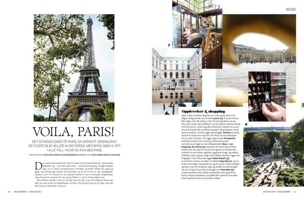 NY LAYOUT: Flere eksempler på den nye layouten. Reisesaken til Paris er spekket med gode tisp og herlig inspirasjon. NY LAYOUT: Flere eksempler på den nye layouten. Reisesaken til Paris er spekket med gode tisp og herlig inspirasjon.