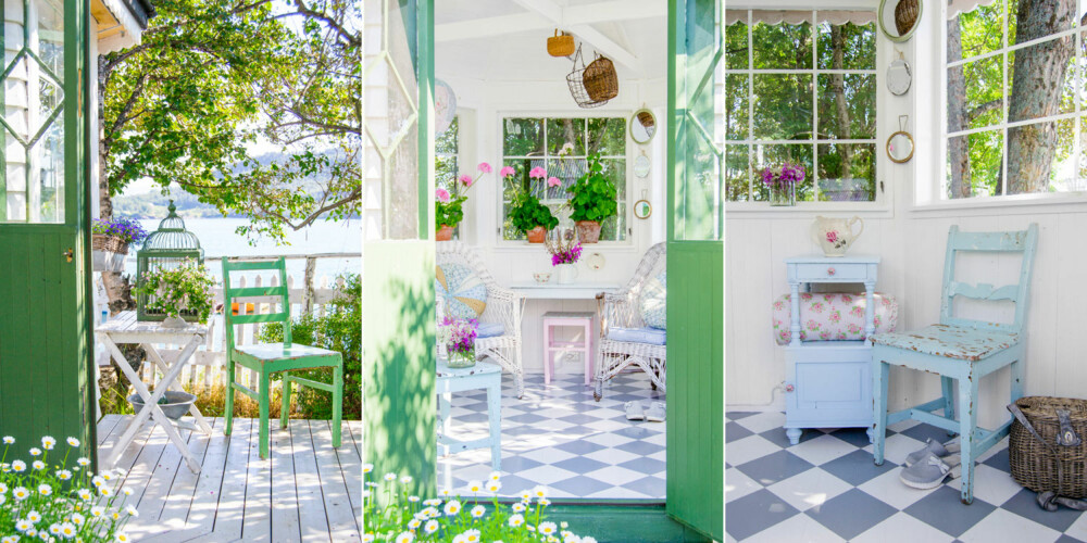 I lysthuset liker Hulda å stelle med plantene sine, og her trives de og vokser seg store og fine i det lyse rommet. Favorittpynten i lysthuset er selvplukkede blomsterbuketter funnet like utenfor. I lysthuset liker Hulda å stelle med plantene sine, og her trives de og vokser seg store og fine i det lyse rommet. Favorittpynten i lysthuset er selvplukkede blomsterbuketter funnet like utenfor.