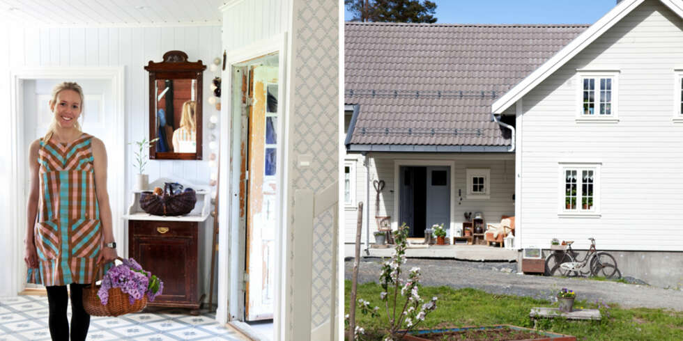 LANDLIG INTERIØR: Delen til venstre er det nye påbygget på det opprinnelige huset (til høyre). Paret har mange planer for tun og hage. LANDLIG INTERIØR: Delen til venstre er det nye påbygget på det opprinnelige huset (til høyre). Paret har mange planer for tun og hage.