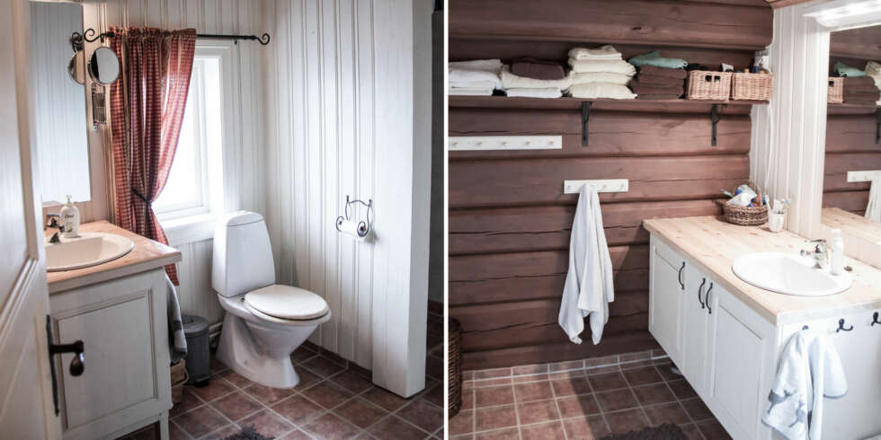 FØR: Slik så badet på hytta i Oppdal ut før hytteeierne startet oppussingen. FØR: Slik så badet på hytta i Oppdal ut før hytteeierne startet oppussingen.