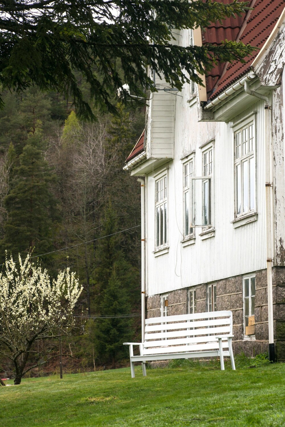 SNART FERDIG MALT: Det hvite, store huset har en spesielt flott grunnmur av granitt. Snart er det ferdig malt og klart for sommeren. SNART FERDIG MALT: Det hvite, store huset har en spesielt flott grunnmur av granitt. Snart er det ferdig malt og klart for sommeren.