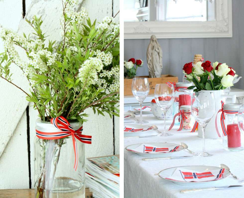 EN DAG FOR BLOMSTER: Hjemme hos Lise Mari Stang-Jacobsen pynter hun gjerne med brudespirea og roser. EN DAG FOR BLOMSTER: Hjemme hos Lise Mari Stang-Jacobsen pynter hun gjerne med brudespirea og roser.