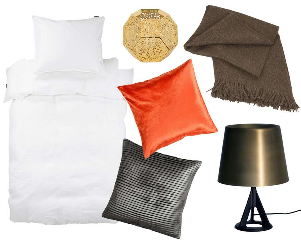 THE THIEF HJEMME: Sengesett Sinna i vasket lin bomullskvalitet fra Ellos Home, kr 499. Etch lyslykt i messing fra Tom Dixon, kr 678. Classic pledd i mocca fra Elvang, kr 975. Oransje putetrekk fra H&M, kr 79,50. Base Light bordlampe fra Tom Dixon, kr 5214. Metallisk putetrekk i fløyel fra H&M, kr 149. THE THIEF HJEMME: Sengesett Sinna i vasket lin bomullskvalitet fra Ellos Home, kr 499. Etch lyslykt i messing fra Tom Dixon, kr 678. Classic pledd i mocca fra Elvang, kr 975. Oransje putetrekk fra H&M, kr 79,50. Base Light bordlampe fra Tom Dixon, kr 5214. Metallisk putetrekk i fløyel fra H&M, kr 149.