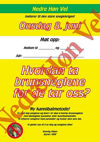 SNEGLEDUGNAD: Nedre Høn Vel arrangerer dugnader for å bli kvitt brunskogsneglen, og det synes å ha fungert. SNEGLEDUGNAD: Nedre Høn Vel arrangerer dugnader for å bli kvitt brunskogsneglen, og det synes å ha fungert.