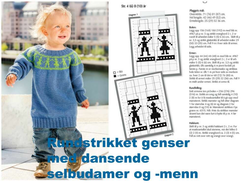 SØT GENSER: Denne genseren med dansende damer og menn på er morsom å strikke. SØT GENSER: Denne genseren med dansende damer og menn på er morsom å strikke.