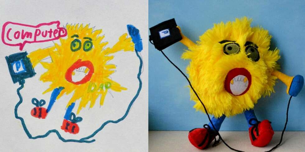 KREATIVT: Denne gule bamsen finnes det nok bare en av. KREATIVT: Denne gule bamsen finnes det nok bare en av.