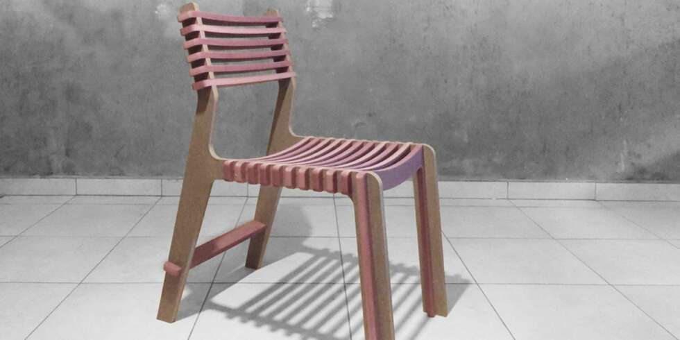 VALOVÍ STOL: Designet av den brasilianske arkitekten Denis Fuzii, her malt i rosa. Denne kan du laste ned og printe ut selv. VALOVÍ STOL: Designet av den brasilianske arkitekten Denis Fuzii, her malt i rosa. Denne kan du laste ned og printe ut selv.