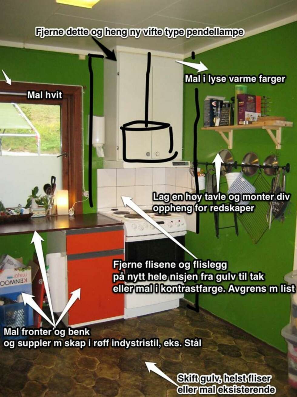 INTERIØRARKITEKTENS FORSLAG: Med disse grepene mener Beba Vaxevanidou Holøyen at kjøkkenet kunne blitt atskillig finere. INTERIØRARKITEKTENS FORSLAG: Med disse grepene mener Beba Vaxevanidou Holøyen at kjøkkenet kunne blitt atskillig finere.